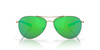 Front View of Costa Del Mar Piper Unisex Pilot Sunglass Gold/Polarized Green Mirror 580P 58 mm