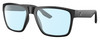 Profile View of Costa Del Mar Paunch XL Designer Blue Light Blocking Eyeglasses in Matte Black Unisex Square Full Rim Acetate 59 mm