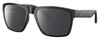 Profile View of Costa Del Mar Paunch XL Designer Polarized Reading Sunglasses with Custom Cut Powered Smoke Grey Lenses in Matte Black Unisex Square Full Rim Acetate 59 mm
