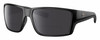 Profile View of Costa Del Mar Reefton Pro Designer Polarized Reading Sunglasses with Custom Cut Powered Smoke Grey Lenses in Matte Black Unisex Rectangular Full Rim Acetate 63 mm