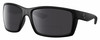 Profile View of Costa Del Mar Reefton Designer Polarized Reading Sunglasses with Custom Cut Powered Smoke Grey Lenses in Matte Black Blackout Unisex Rectangular Full Rim Acetate 64 mm