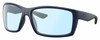 Profile View of Costa Del Mar Reefton Designer Blue Light Blocking Eyeglasses in Matte Navy Blue Gray Unisex Rectangular Full Rim Acetate 64 mm