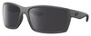Profile View of Costa Del Mar Reefton Designer Polarized Sunglasses with Custom Cut Smoke Grey Lenses in Matte Gray Black Unisex Rectangular Full Rim Acetate 64 mm