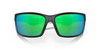 Close Up View of Costa Del Mar Reefton Unisex Sunglass in Black/Polarized Green Mirror 580P 64 mm