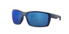 Close Up View of Costa Del Mar Reefton Unisex Sunglass Navy Gray/Polarized Blue Mirror 580P 64 mm Alternate 1