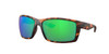 Close Up View of Costa Del Mar Reefton Unisex Sunglass Tortoise/Polarized Green Mirror 580P 64 mm Alternate 1