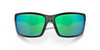 Close Up View of Costa Del Mar Reefton Unisex Sunglass in Black/Polarized Green Mirror 580G 64 mm