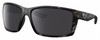 Profile View of Costa Del Mar Reefton Designer Polarized Sunglasses with Custom Cut Smoke Grey Lenses in Matte Gray Black Tiger Shark Unisex Rectangular Full Rim Acetate 64 mm