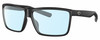 Profile View of Costa Del Mar Rinconcito Designer Blue Light Blocking Eyeglasses in Matte Black Unisex Rectangular Full Rim Acetate 60 mm