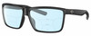 Profile View of Costa Del Mar Rinconcito Designer Progressive Lens Blue Light Blocking Eyeglasses in Matte Black Unisex Rectangular Full Rim Acetate 60 mm