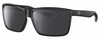 Profile View of Costa Del Mar Rinconcito Designer Polarized Sunglasses with Custom Cut Smoke Grey Lenses in Matte Black Unisex Rectangular Full Rim Acetate 60 mm