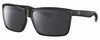 Profile View of Costa Del Mar Rinconcito Designer Polarized Reading Sunglasses with Custom Cut Powered Smoke Grey Lenses in Matte Black Unisex Rectangular Full Rim Acetate 60 mm