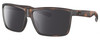 Profile View of Costa Del Mar Rinconcito Designer Polarized Sunglasses with Custom Cut Smoke Grey Lenses in Matte Amber Brown Tortoise Havana Unisex Rectangular Full Rim Acetate 60 mm