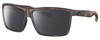 Profile View of Costa Del Mar Rinconcito Designer Polarized Reading Sunglasses with Custom Cut Powered Smoke Grey Lenses in Matte Amber Brown Tortoise Havana Unisex Rectangular Full Rim Acetate 60 mm