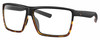 Profile View of Costa Del Mar Rincon Designer Reading Eye Glasses in Matte Black Shiny Amber Brown Tortoise Havana Unisex Square Full Rim Acetate 63 mm