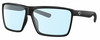 Profile View of Costa Del Mar Rincon Designer Blue Light Blocking Eyeglasses in Matte Black Unisex Square Full Rim Acetate 63 mm