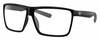 Profile View of Costa Del Mar Rincon Designer Single Vision Prescription Rx Eyeglasses in Shiny Black Unisex Square Full Rim Acetate 63 mm