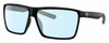 Profile View of Costa Del Mar Rincon Designer Blue Light Blocking Eyeglasses in Shiny Black Unisex Square Full Rim Acetate 63 mm