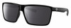 Profile View of Costa Del Mar Rincon Designer Polarized Reading Sunglasses with Custom Cut Powered Smoke Grey Lenses in Shiny Black Unisex Square Full Rim Acetate 63 mm