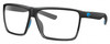 Profile View of Costa Del Mar Rincon Designer Bi-Focal Prescription Rx Eyeglasses in Matte Black Smoke Gray Crystal Stripes Fade Unisex Square Full Rim Acetate 63 mm