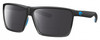 Profile View of Costa Del Mar Rincon Designer Polarized Reading Sunglasses with Custom Cut Powered Smoke Grey Lenses in Matte Black Smoke Gray Crystal Stripes Fade Unisex Square Full Rim Acetate 63 mm