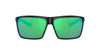 Close Up View of Costa Del Mar Rincon Unisex Sunglasses in Black/Polarized Green Mirror 580G 63mm Alternate 1