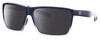 Profile View of Costa Del Mar Rincon Designer Polarized Sunglasses with Custom Cut Smoke Grey Lenses in Matte Denim Blue Clear Crystal Fade Unisex Square Full Rim Acetate 63 mm