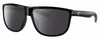 Profile View of Costa Del Mar RINCONDO Designer Polarized Sunglasses with Custom Cut Smoke Grey Lenses in Shiny Black Unisex Panthos Full Rim Acetate 61 mm