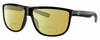 Profile View of Costa Del Mar RINCONDO Designer Polarized Reading Sunglasses with Custom Cut Powered Sun Flower Yellow Lenses in Shiny Black Unisex Panthos Full Rim Acetate 61 mm