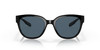 Front View of Costa Del Mar Salina Womens Cat Eye Sunglasses in Black/Polarized Gray 580P 53mm