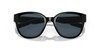 Close Up View of Costa Del Mar Salina Womens Cat Eye Sunglasses in Black/Polarized Gray 580P 53mm
