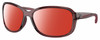 Profile View of Costa Del Mar Seadrift Designer Polarized Sunglasses with Custom Cut Red Mirror Lenses in Urchin Purple Crystal Ladies Butterfly Full Rim Acetate 58 mm