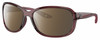 Profile View of Costa Del Mar Seadrift Designer Polarized Sunglasses with Custom Cut Amber Brown Lenses in Urchin Purple Crystal Ladies Butterfly Full Rim Acetate 58 mm