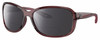 Profile View of Costa Del Mar Seadrift Designer Polarized Reading Sunglasses with Custom Cut Powered Smoke Grey Lenses in Urchin Purple Crystal Ladies Butterfly Full Rim Acetate 58 mm