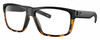 Profile View of Costa Del Mar Slack Tide Designer Progressive Lens Blue Light Blocking Eyeglasses in Matte Black Shiny Amber Brown Tortoise Havana Unisex Square Full Rim Acetate 60 mm