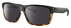 Profile View of Costa Del Mar Slack Tide Designer Polarized Sunglasses with Custom Cut Smoke Grey Lenses in Matte Black Shiny Amber Brown Tortoise Havana Unisex Square Full Rim Acetate 60 mm
