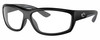 Profile View of Costa Del Mar Salt Break Designer Progressive Lens Blue Light Blocking Eyeglasses in Matte Black Gray Unisex Rectangular Full Rim Acetate 65 mm