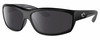 Profile View of Costa Del Mar Salt Break Designer Polarized Sunglasses with Custom Cut Smoke Grey Lenses in Matte Black Gray Unisex Rectangular Full Rim Acetate 65 mm