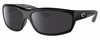 Profile View of Costa Del Mar Salt Break Designer Polarized Reading Sunglasses with Custom Cut Powered Smoke Grey Lenses in Matte Black Gray Unisex Rectangular Full Rim Acetate 65 mm