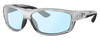 Profile View of Costa Del Mar Salt Break Designer Blue Light Blocking Eyeglasses in Silver Black Clear Crystal Unisex Rectangular Full Rim Acetate 65 mm