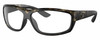 Profile View of Costa Del Mar Salt Break Designer Blue Light Blocking Eyeglasses in Matte Brown Gray Crystal Black Wetlands Unisex Rectangular Full Rim Acetate 65 mm