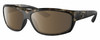 Profile View of Costa Del Mar Salt Break Designer Polarized Sunglasses with Custom Cut Amber Brown Lenses in Matte Brown Gray Crystal Black Wetlands Unisex Rectangular Full Rim Acetate 65 mm