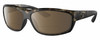 Profile View of Costa Del Mar Salt Break Designer Polarized Reading Sunglasses with Custom Cut Powered Amber Brown Lenses in Matte Brown Gray Crystal Black Wetlands Unisex Rectangular Full Rim Acetate 65 mm