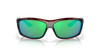 Front View of Costa Del Mar Salt Break Sunglasses in Tortoise/Polarized Green Mirror 580G 65mm