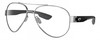 Profile View of Costa Del Mar South Point Designer Blue Light Blocking Eyeglasses in Palladium Silver Matte Black Gray Unisex Pilot Full Rim Metal 59 mm