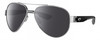 Profile View of Costa Del Mar South Point Designer Polarized Sunglasses with Custom Cut Smoke Grey Lenses in Palladium Silver Matte Black Gray Unisex Pilot Full Rim Metal 59 mm