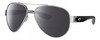 Profile View of Costa Del Mar South Point Designer Polarized Reading Sunglasses with Custom Cut Powered Smoke Grey Lenses in Palladium Silver Matte Black Gray Unisex Pilot Full Rim Metal 59 mm