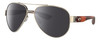 Profile View of Costa Del Mar South Point Designer Polarized Sunglasses with Custom Cut Smoke Grey Lenses in Rose Gold Auburn Brown Tortoise Havana Unisex Pilot Full Rim Metal 59 mm