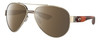Profile View of Costa Del Mar South Point Designer Polarized Sunglasses with Custom Cut Amber Brown Lenses in Rose Gold Auburn Brown Tortoise Havana Unisex Pilot Full Rim Metal 59 mm