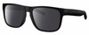 Profile View of Costa Del Mar Spearo Designer Polarized Sunglasses with Custom Cut Smoke Grey Lenses in Matte Black Blackout Unisex Square Full Rim Acetate 56 mm